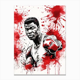 Cassius Clay Portrait Ink Painting (5) Canvas Print