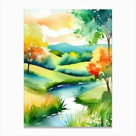 Watercolor Landscape Painting 9 Canvas Print