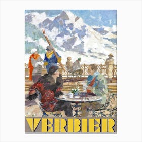 Ski At Verbier , Switzerland Canvas Print