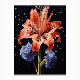 Surreal Florals Amaryllis 3 Flower Painting Canvas Print