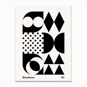 Geometric Bauhaus Poster B&W 4 Canvas Print