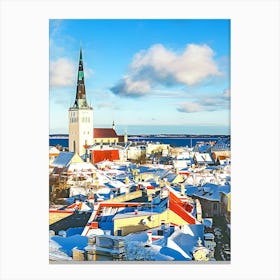 View To Tallinn In Sunny Winter Day Canvas Print