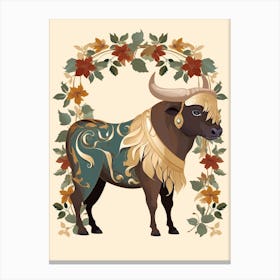 Floral Bull3 Canvas Print