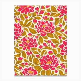 Magnolia Floral Print Warm Tones1 Flower Canvas Print