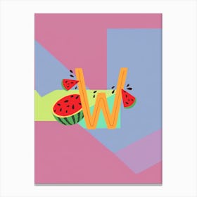 Kids Initials W Canvas Print