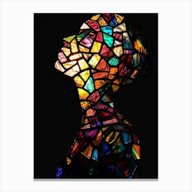 Stained Glass Portrait Of A Woman Canvas Print