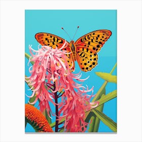 Pop Art Pearl Bordered Fritillary Butterfly 1 Canvas Print