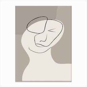 Face Line Art Abstract 6 Canvas Print