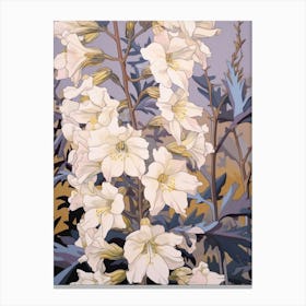 Larkspur 2 Flower Painting Canvas Print