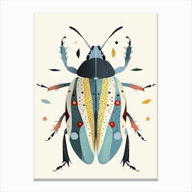 Colourful Insect Illustration Flea Beetle 15 Canvas Print