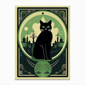 The Fool, Black Cat Tarot Card 2 Canvas Print