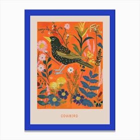 Spring Birds Poster Cowbird 3 Canvas Print