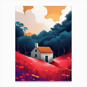 House In The Field Canvas Print