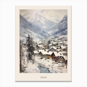 Vintage Winter Painting Poster Lech Austria 1 Canvas Print