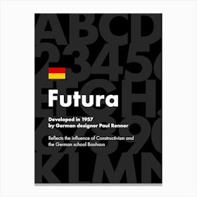 Futura font poster, 1957 — design typography poster Stampe su tela