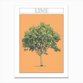 Lime Tree Minimalistic Drawing 2 Poster Canvas Print