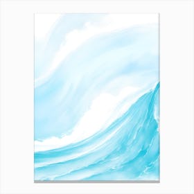 Blue Ocean Wave Watercolor Vertical Composition 80 Canvas Print