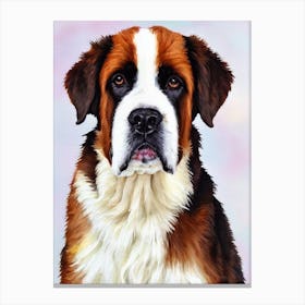 St Bernard 3 Watercolour dog Canvas Print