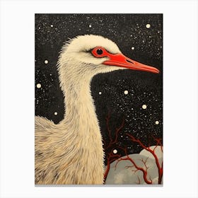 Bird Illustration Ostrich 3 Canvas Print