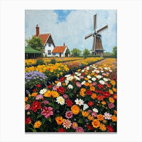 Windmill In The Garden 1 Canvas Print