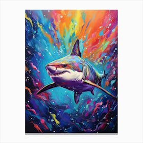  A Blacktip Shark Vibrant Paint Splash 4 Canvas Print