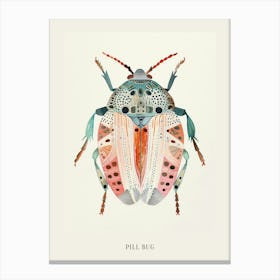 Colourful Insect Illustration Pill Bug 2 Poster Canvas Print