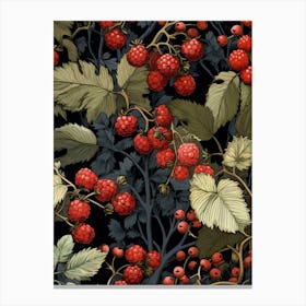 William Morris Style Christmas Botanical 2 Canvas Print