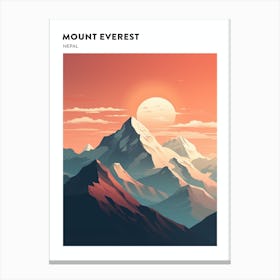 Mount Everest 3 Hiking Trail Landscape Poster Canvas Print