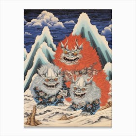 Zao Onsen Snow Monsters, Japan Vintage Travel Art 4 Canvas Print