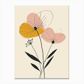 Seattle Flower Market Boho Minimalist Style 1 Canvas Print