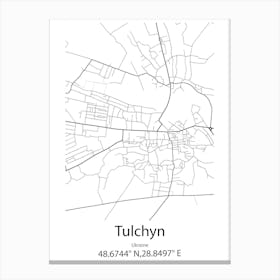 Tulchyn,Ukraine Minimalist Map Leinwandbild