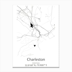 Charleston,United States Minimalist Map 1 Canvas Print