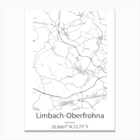 Limbach Oberfrohna,Germany Minimalist Map Canvas Print