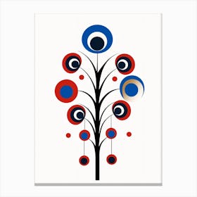 Peacock Minimalist Abstract 7 Canvas Print
