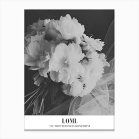 Taylor Swift Loml Flowers Ttpd Swifie Merch Black And White Canvas Print