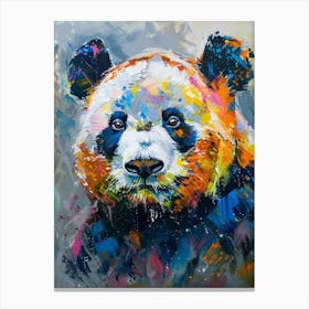 Giant Panda Colourful Watercolour 4 Canvas Print
