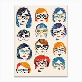 Women In Glasses Canvas Print