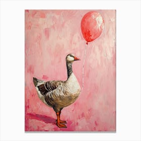 Cute Goose 3 With Balloon Canvas Print