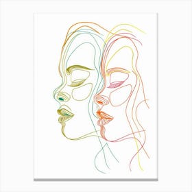 Simplicity Lines Woman Abstract Portraits 2 Canvas Print
