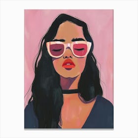 Girl In Sunglasses 8 Canvas Print