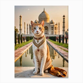 Meownuments Around the Globe Taj Mahal Cat Canvas Print