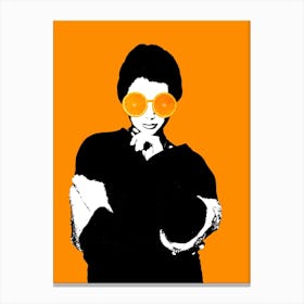 Woman With Oranges For Glasses Canvas Print