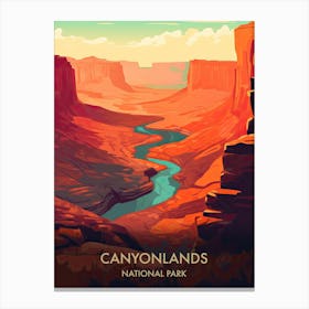 Canyonlands National Park Travel Poster Illustration Style 3 Canvas Print