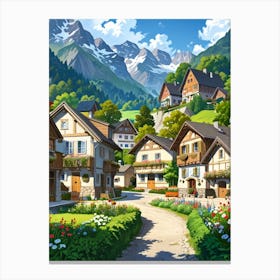 Village In The Mountains 7 Canvas Print