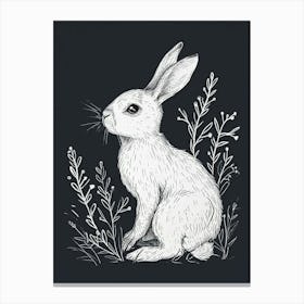 Mini Rex Rabbit Minimalist Illustration 2 Canvas Print