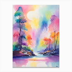 Watercolor Of Trees 6 Canvas Print