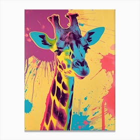 Giraffe Polaroid Inspired 3 Canvas Print