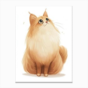 Somali Cat Clipart Illustration 3 Canvas Print