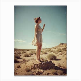 Young Woman In The Desert Canvas Print