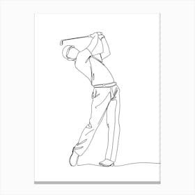 Golfer Swinging A Golf Club Stampe su tela